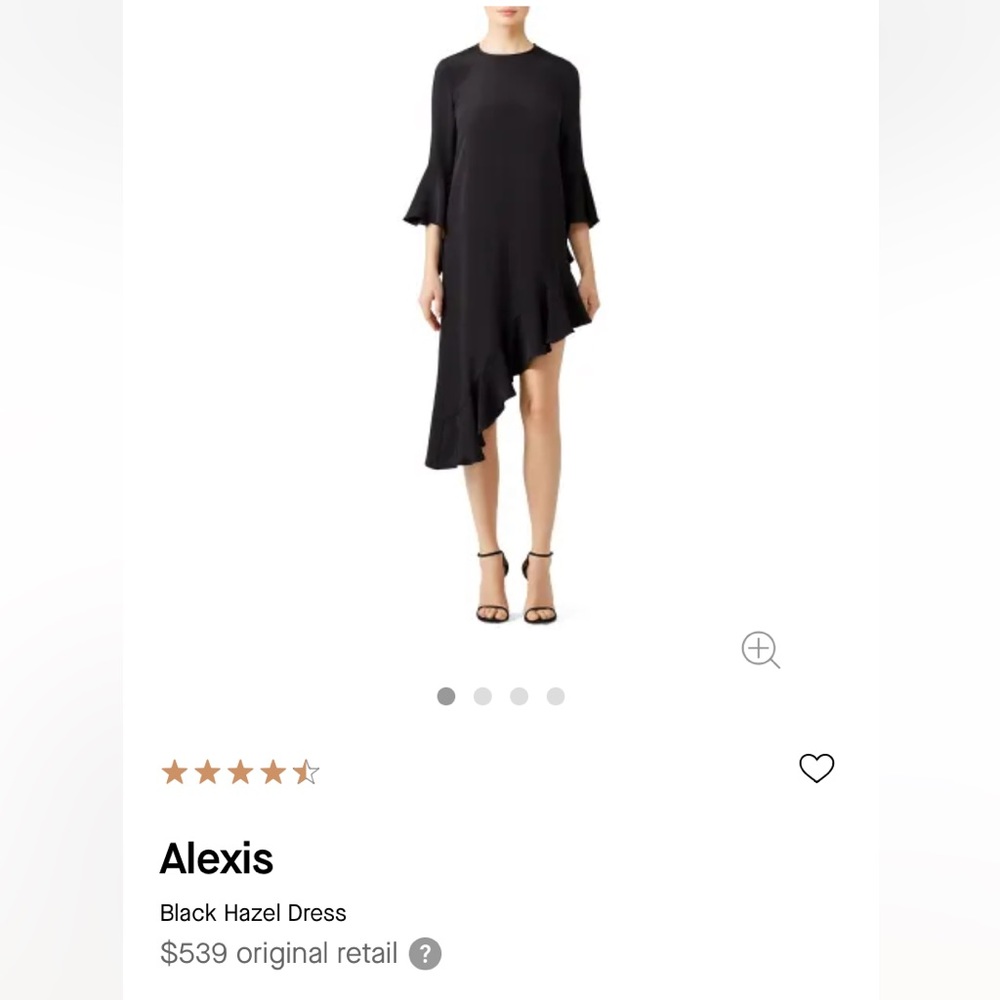Alexis Hazel asymmetric silk ruffle hem dress